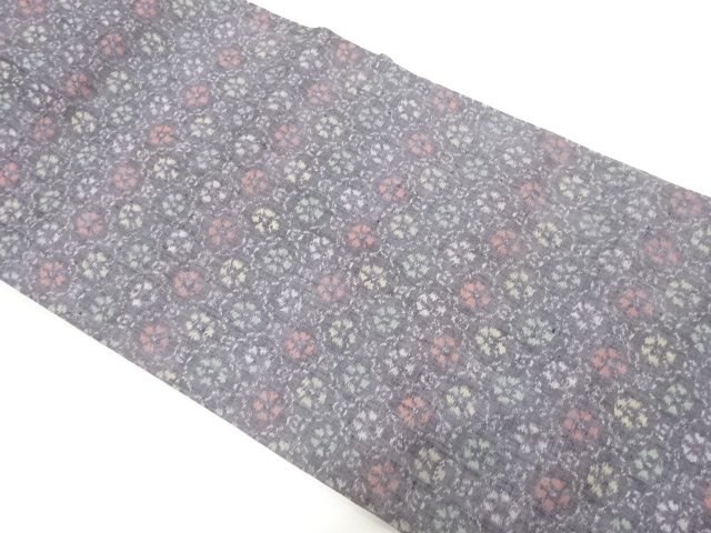 JAPANESE KIMONO / NAGOYA OBI / TSUMUGI / WOVEN ABSTRACT FLORAL SHOKKO